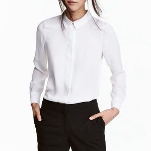 (2/$20) H&M White Button-Up Shirt